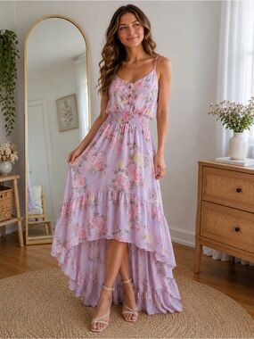 Streetwear Society Floral Maxi Dress – Size Small | Cottagecore Garden Party